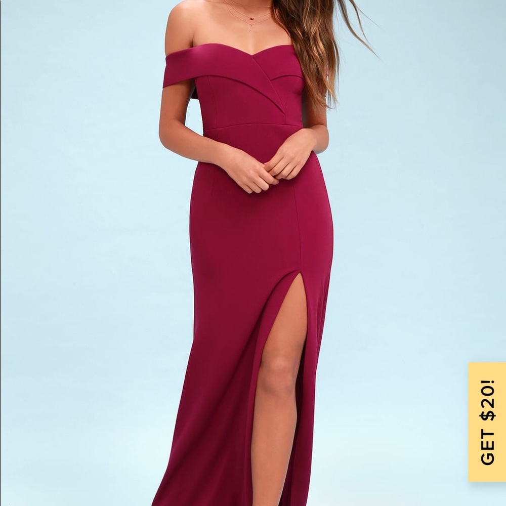 Song of love magenta off the shoulder maxi dress
